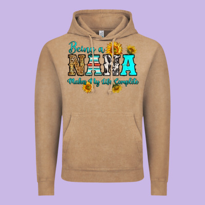 Being Nana Makes My Life Complete Vintage Hoodie Designed By Ranaportraitstore