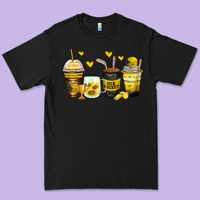 Ice Hockey Coffee Cups Premium Tee Designed By Zillion Design Studio
