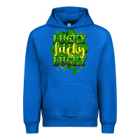 Cobalt lucky lucky lucky clover St. Patrick's Urban Hoodie - HowdyJamesFarm