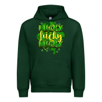 Forest Green lucky lucky lucky clover St. Patrick's Urban Hoodie - HowdyJamesFarm