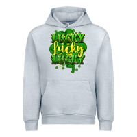Heather Grey lucky lucky lucky clover St. Patrick's Urban Hoodie - HowdyJamesFarm