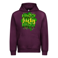 Mauve Wine lucky lucky lucky clover St. Patrick's Urban Hoodie - HowdyJamesFarm