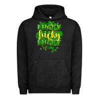 Pigment Black lucky lucky lucky clover St. Patrick's Urban Hoodie - HowdyJamesFarm