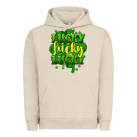 Pigment French Oak lucky lucky lucky clover St. Patrick's Urban Hoodie - HowdyJamesFarm