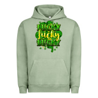 Pigment Oil Green lucky lucky lucky clover St. Patrick's Urban Hoodie - HowdyJamesFarm