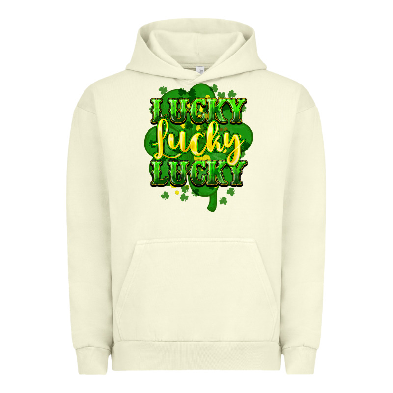 Lucky Lucky Lucky Clover St. Patrick's Urban Hoodie by HowdyJamesFarm | Teevron