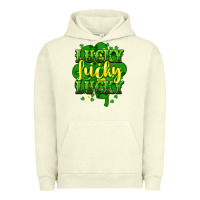 Pigment Pistachio lucky lucky lucky clover St. Patrick's Urban Hoodie - HowdyJamesFarm