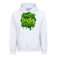 White lucky lucky lucky clover St. Patrick's Urban Hoodie - HowdyJamesFarm
