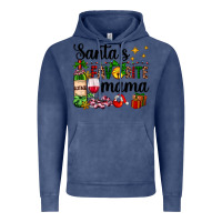 Vintage Denim santa's favorite mama Vintage Hoodie - AdoDesignShop