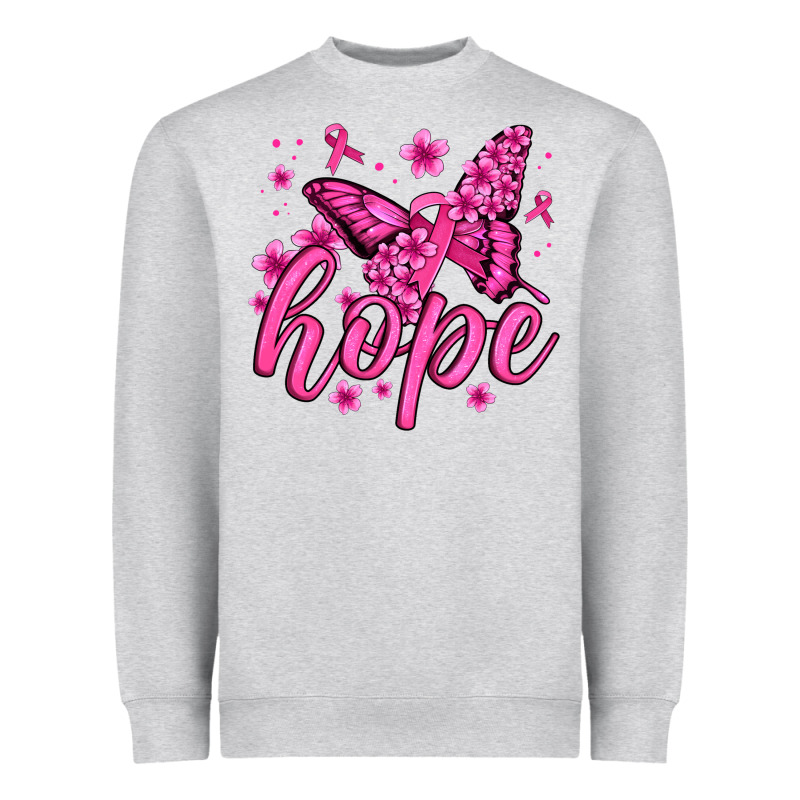 Hope Breast Cancer Butterfly Heavyweight Sweatshirt by Jasminsmagicworld | Teevron