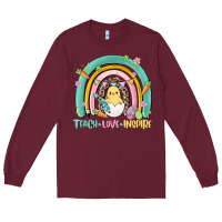 Burgundy teach love inspire rainbow Long Sleeve Tee - MaliasSmallBusiness