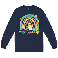 Navy teach love inspire rainbow Long Sleeve Tee - MaliasSmallBusiness