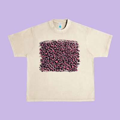 Pink Leopard With Pink Glitter Urban Heavy Tee Designed By Artiststas