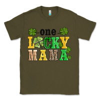 Army Green one lucky mama Classic Tee - AdoDesignShop