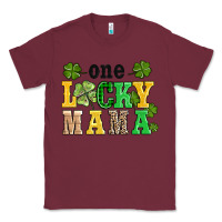 Burgundy one lucky mama Classic Tee - AdoDesignShop