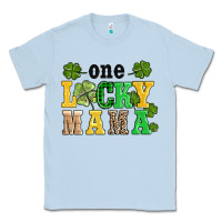 Dusty Blue one lucky mama Classic Tee - AdoDesignShop
