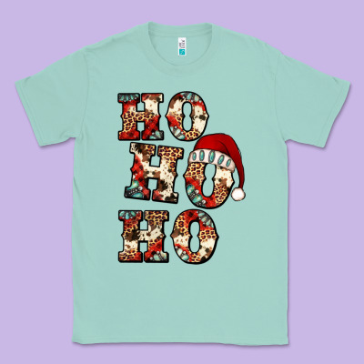 Ho Ho Ho Western Christmas Classic Tee Designed By Jasminsmagicworld