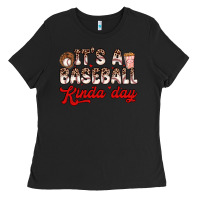 Black it s a baseball kinda day Ladies Tee - Zillion Design Studio