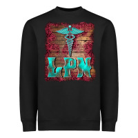 Black licensed practical nurse medical symbol  background Heavyweight Sweatshirt - BarkalooDesign