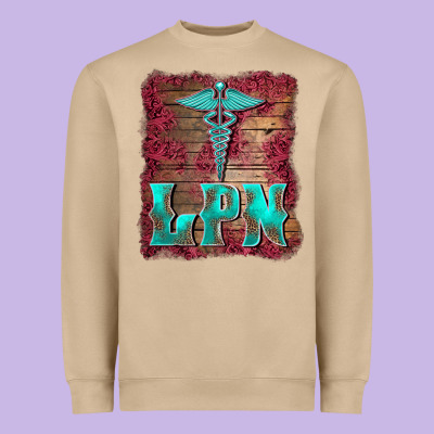 Licensed Practical Nurse Medical Symbol  Background Heavyweight Sweatshirt Designed By Barkaloodesign