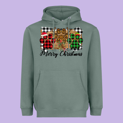 Merry Christmas Paws Heavyweight Hoodie Designed By Bettercallsaul