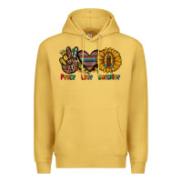 Antique Gold peace love sunshine Premium Hoodie - JahusDesignShop