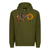 Army Green peace love sunshine Premium Hoodie - JahusDesignShop