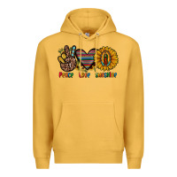 Mustard peace love sunshine Premium Hoodie - JahusDesignShop