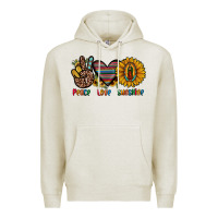 Oatmeal Heather peace love sunshine Premium Hoodie - JahusDesignShop