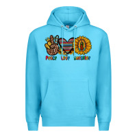 Ocean Blue peace love sunshine Premium Hoodie - JahusDesignShop