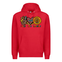 Red peace love sunshine Premium Hoodie - JahusDesignShop