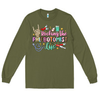 Army Green rocking the phlebotomist life Long Sleeve Tee - MaliasSmallBusiness