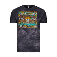 Cloud Black longhorn bull skull cowhide leopard turquoise Vintage Tee - Artiststas