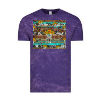 Cloud Purple longhorn bull skull cowhide leopard turquoise Vintage Tee - Artiststas