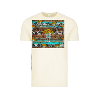 Vintage Arctic longhorn bull skull cowhide leopard turquoise Vintage Tee - Artiststas