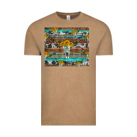 Vintage Coffee longhorn bull skull cowhide leopard turquoise Vintage Tee - Artiststas