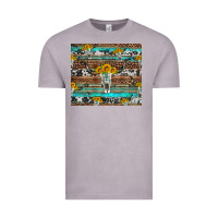 Vintage Zinc longhorn bull skull cowhide leopard turquoise Vintage Tee - Artiststas