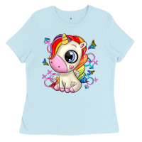 Baby Blue unicorn Ladies Tee - Zillion Design Studio