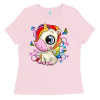 Bubblegum Pink unicorn Ladies Tee - Zillion Design Studio