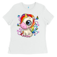 White unicorn Ladies Tee - Zillion Design Studio