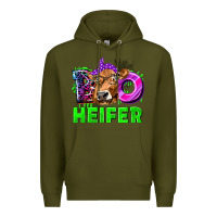 Army Green Boo Heifer Cow Premium Hoodie - texasbilliewilder