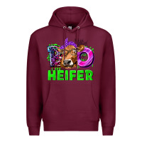 Burgundy Boo Heifer Cow Premium Hoodie - texasbilliewilder