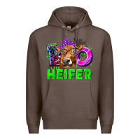 Coffee Boo Heifer Cow Premium Hoodie - texasbilliewilder