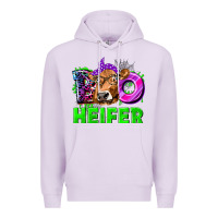 Lilac Boo Heifer Cow Premium Hoodie - texasbilliewilder