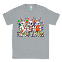 Heather Grey Happy Easter Spot Rabbit Classic Tee - CowhideDigitalArt