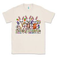 Natural Happy Easter Spot Rabbit Classic Tee - CowhideDigitalArt