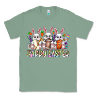 Sage Happy Easter Spot Rabbit Classic Tee - CowhideDigitalArt