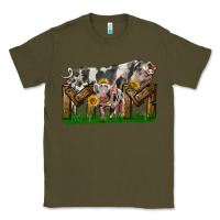 Army Green Western Mom With Spotted Pig And Baby Pig Classic Tee - LillyAllenDesigns