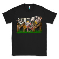 Black Western Mom With Spotted Pig And Baby Pig Classic Tee - LillyAllenDesigns