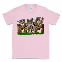 Bubblegum Pink Western Mom With Spotted Pig And Baby Pig Classic Tee - LillyAllenDesigns